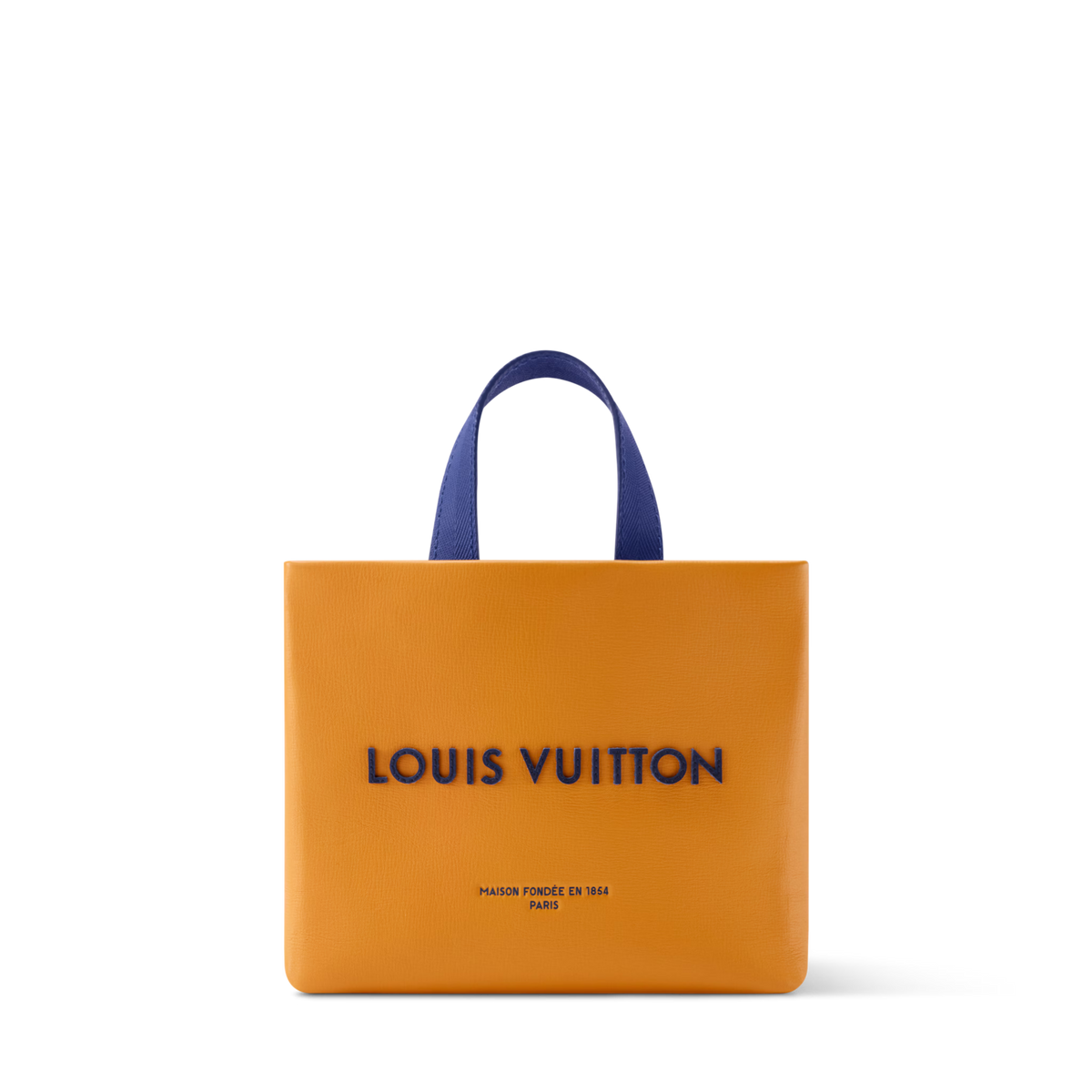 Nano Shopper Tote Calfskin Leather Saffron Silver-Toned Hardware