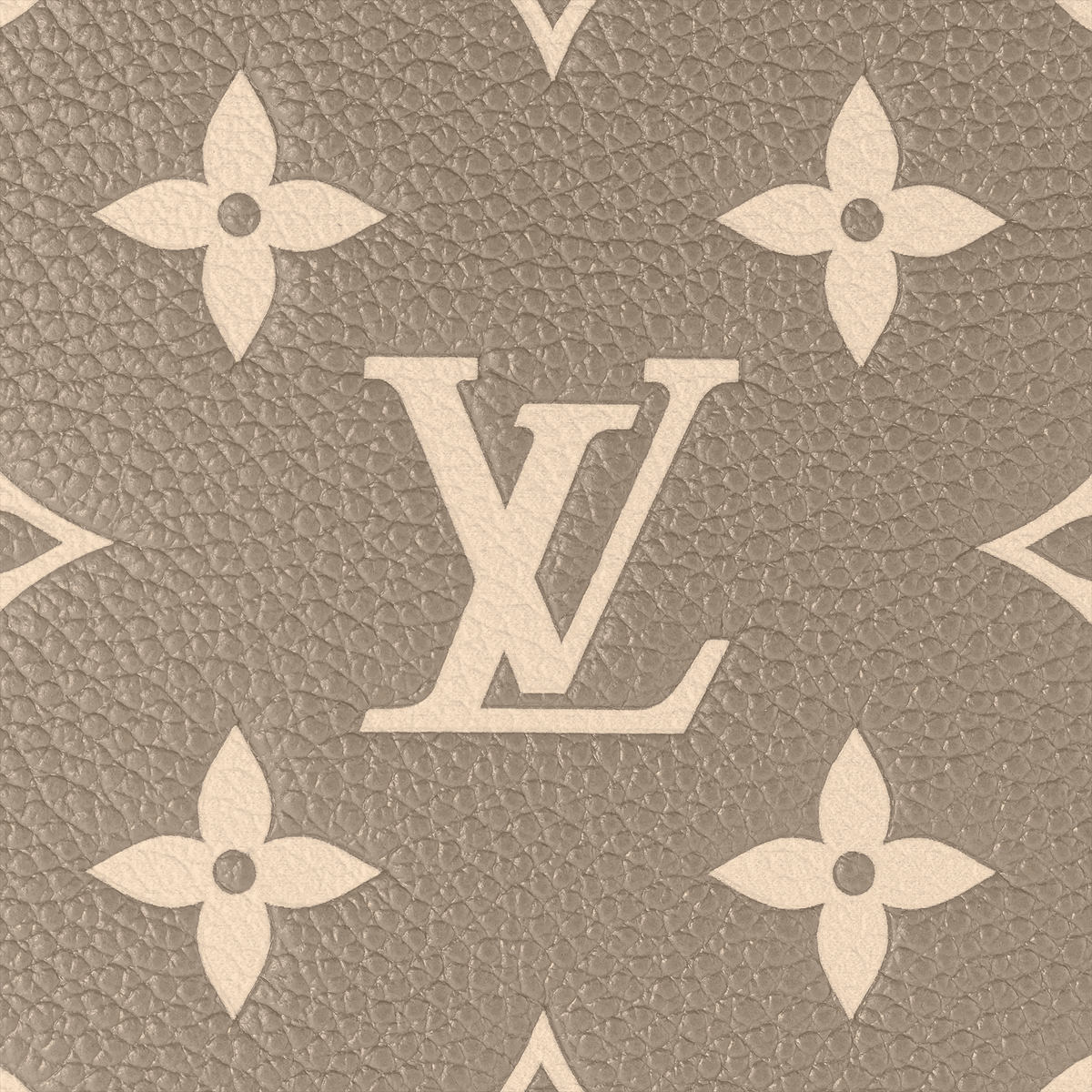 NéoNoé MM Bicolor Monogram Empreinte Leather Tourterelle Gray Gold-Toned Hardware