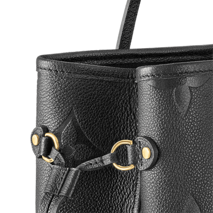 Women's Neverfull MM Black Monogram Empreinte Leather Tote Bag M45685