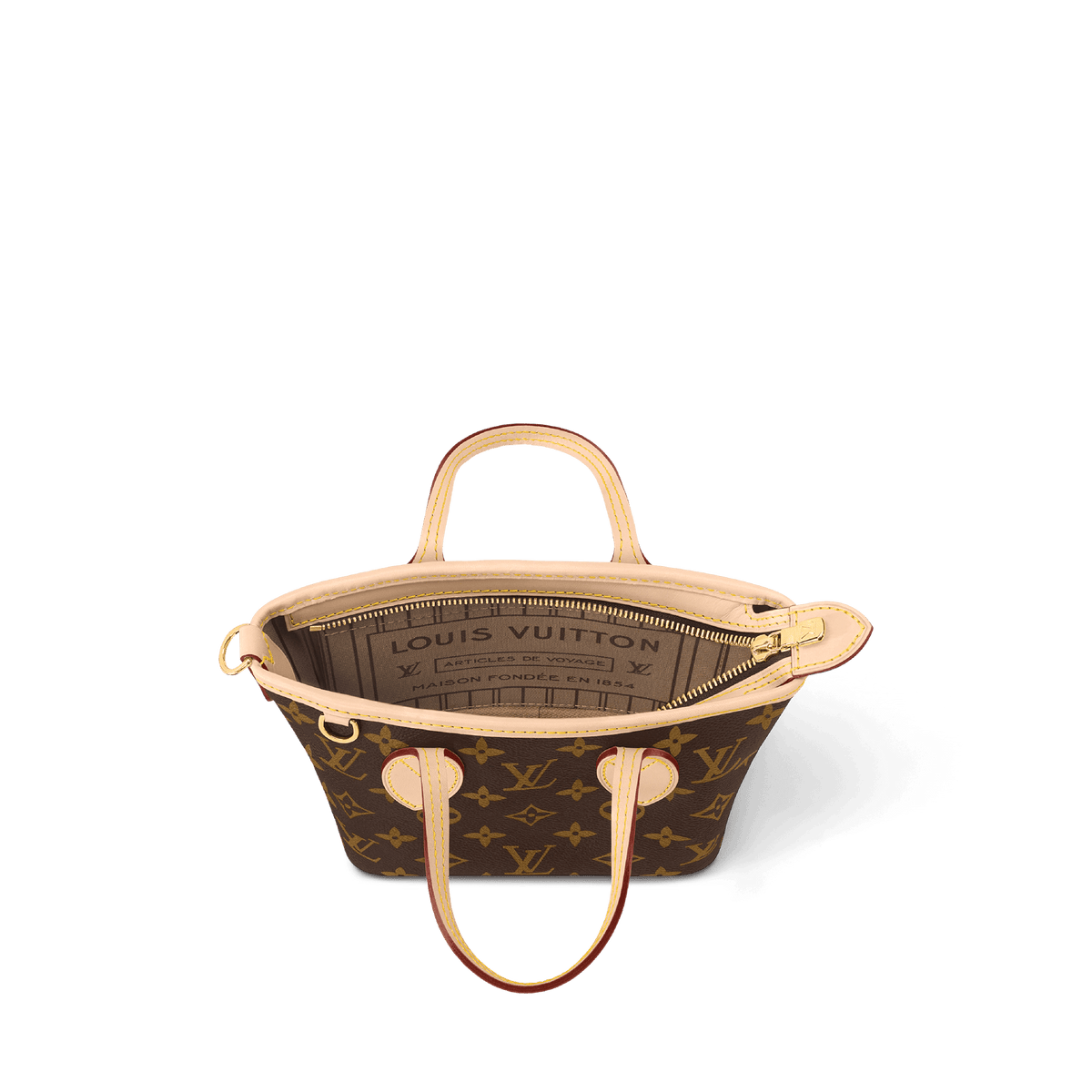 Neverfull BB Monogram Coated Canvas Beige Gold-Toned Hardware