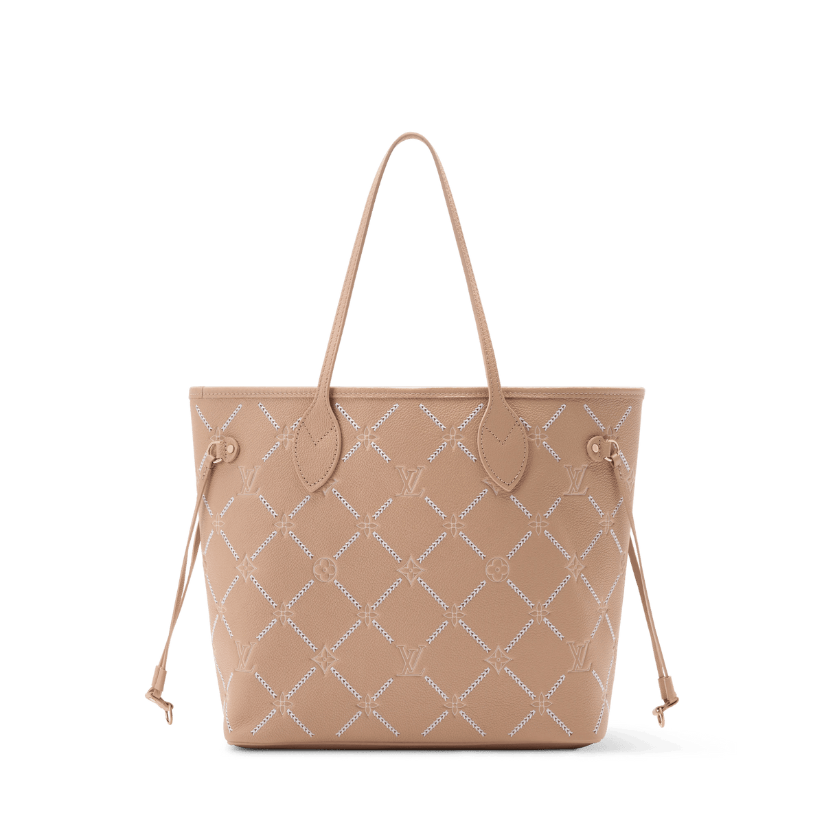 Women's Neverfull MM Hazelnut Monogram Empreinte Leather Tote Bag M29486