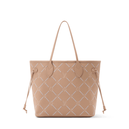 Women's Neverfull MM Hazelnut Monogram Empreinte Leather Tote Bag M29486