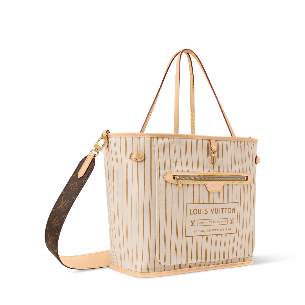 Neverfull MM Monogram Coated Canvas Sand Gold-Toned Hardware