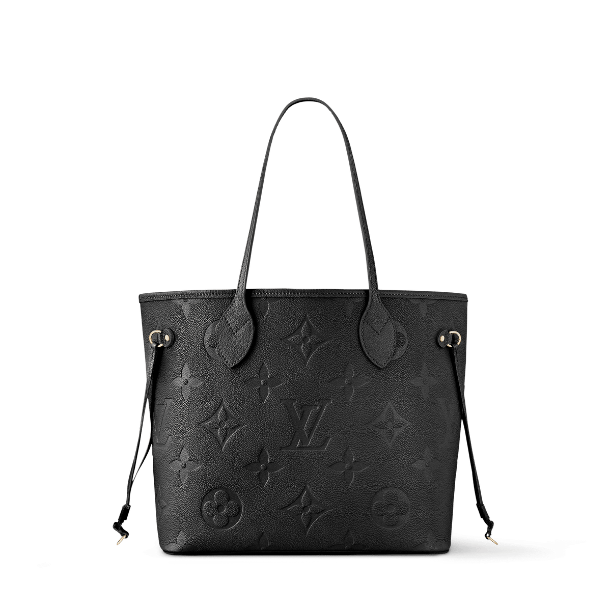 Women's Neverfull MM Black Monogram Empreinte Leather Tote Bag M45685