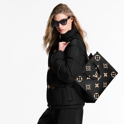 Women's OnTheGo MM Bicolor Monogram Empreinte Leather Tote Bag