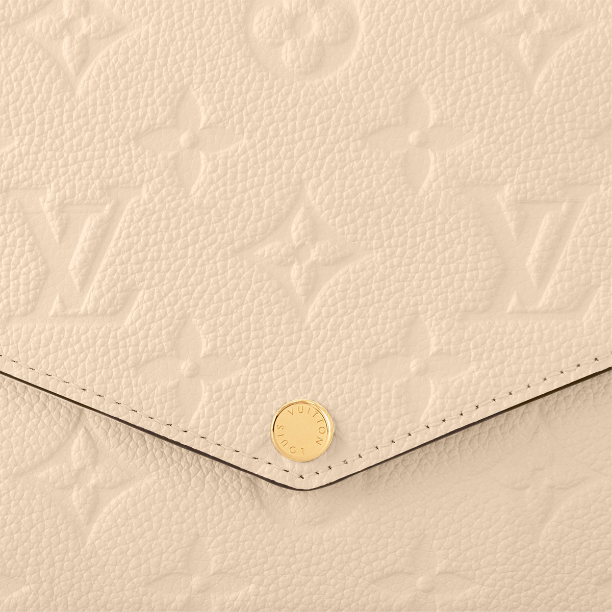 Pochette Félicie Monogram Empreinte Leather Crème Gold-Toned Hardware