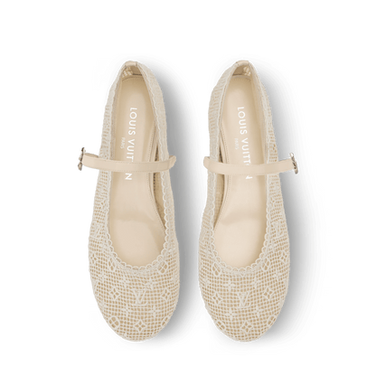 Women's Romy Flat Ballerina Monogram Embroidered Ballet Pump 1AK24A