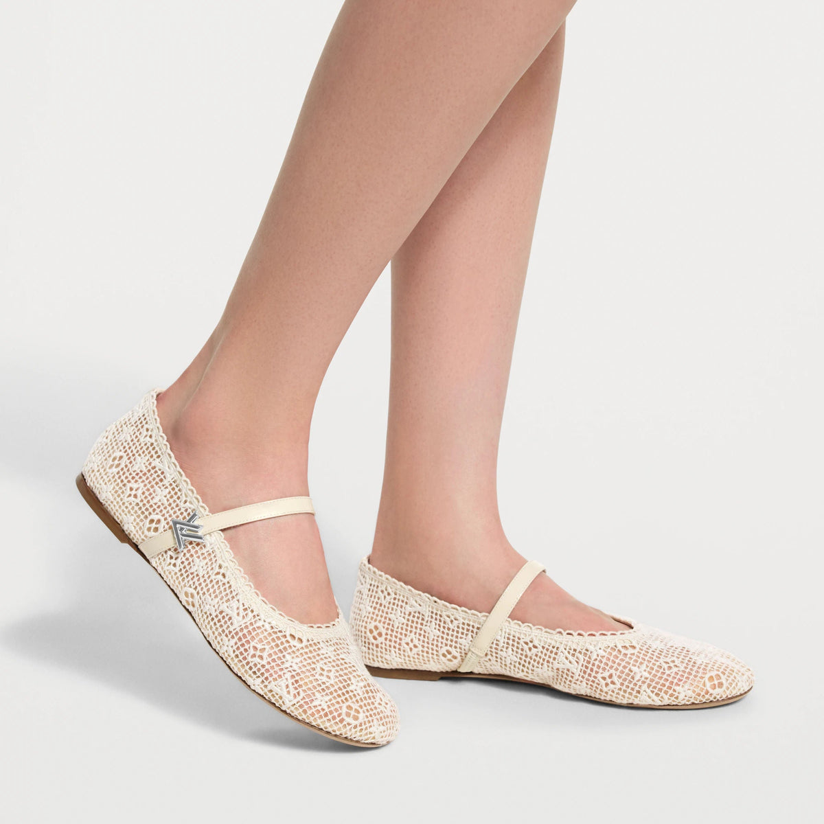 Women's Romy Flat Ballerina Monogram Embroidered Ballet Pump 1AK24A