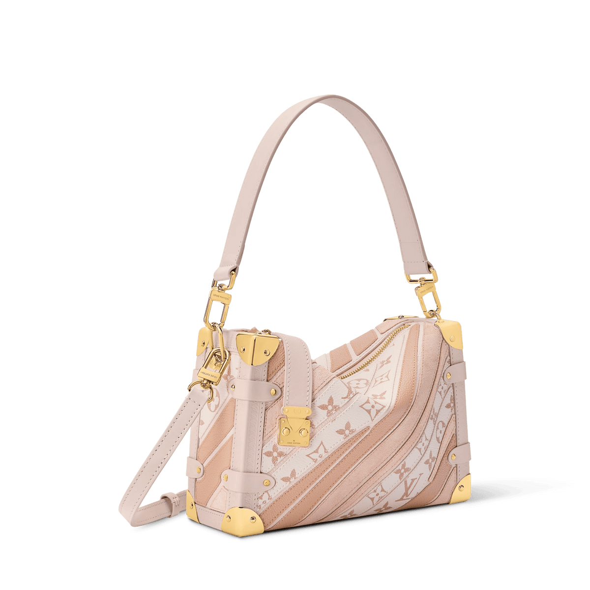 Women's Side Trunk MM Quartz Monogram Dune Canvas Crossbody Bag