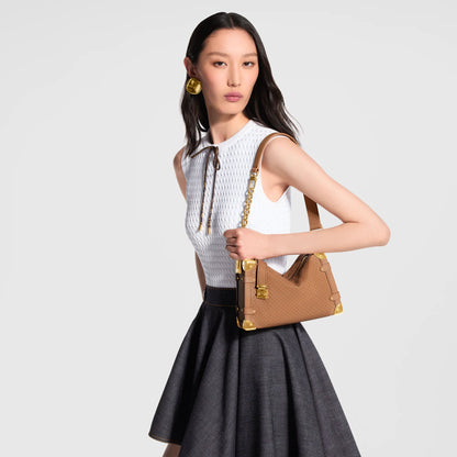 Women's Side Trunk MM Minigram Calfskin Shoulder Bag