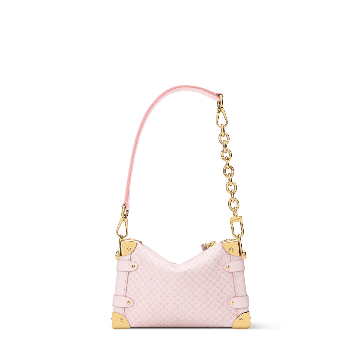 Women's Side Trunk PM Light Bliss Calfskin Leather Handbag