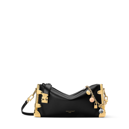 Slim Trunk Calf Leather Black Gold-Toned Hardware