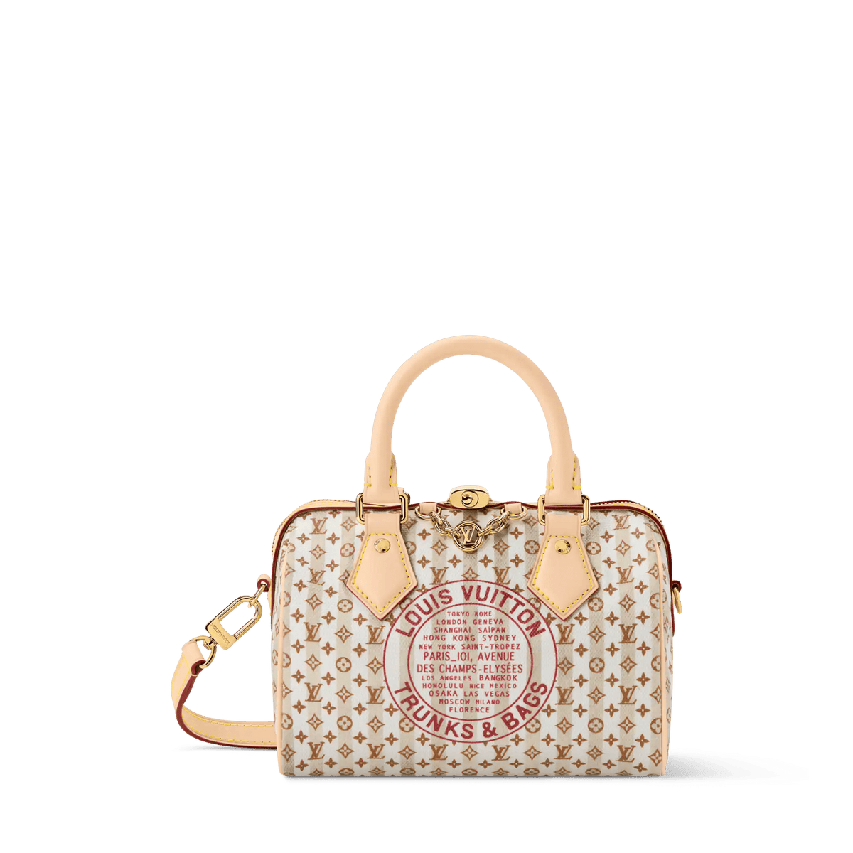 Women's Speedy Bandoulière 20 LV Stamp Nude Rose Monogram Canvas Handbag M29459