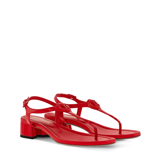 Women's Sunkiss Sandal Red Patent Calf Leather 1AHO94