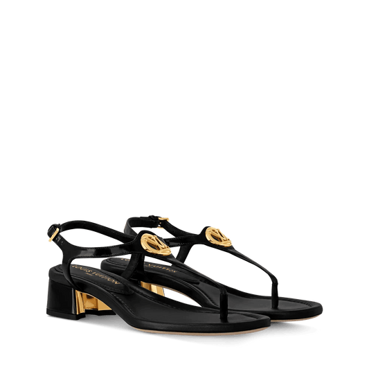 Women's Sunkiss Sandal Black Patent Calf Leather 1AHO62