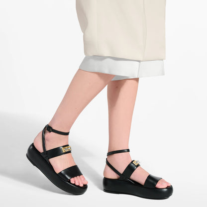 Women's Swing Lock Platform Lambskin Sandal 1AJYDL