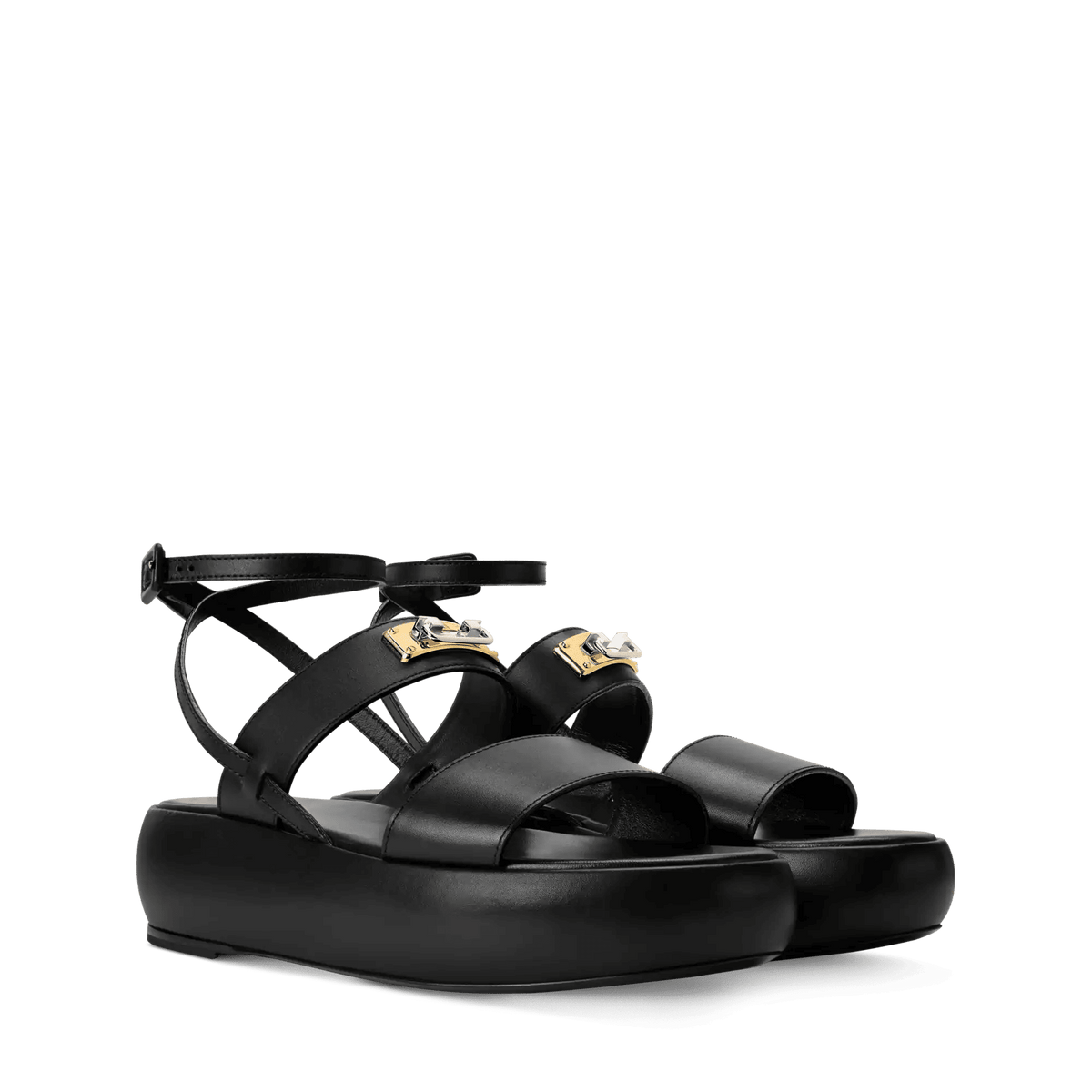 Women's Swing Lock Platform Lambskin Sandal 1AJYDL