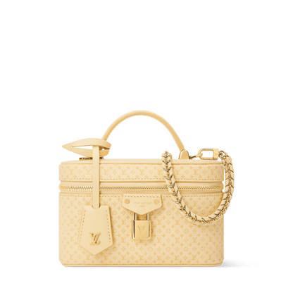 Vanity Chain Pouch Banana Calfskin Leather Gold-Toned Hardware