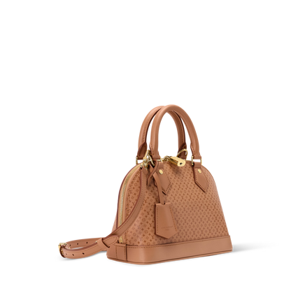 Women's Alma BB Minigram Hazelnut Calfskin Handbag
