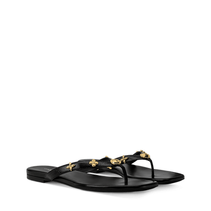 Women's Gaia Flat Thong Lambskin Square-Toe Mule 1AK45V