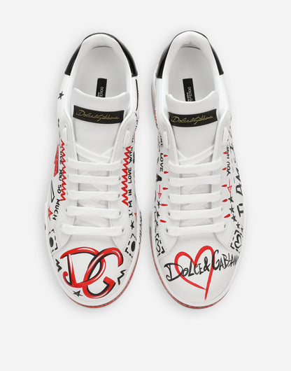 Men's Portofino Love Limited Edition Leather Sneakers Multicolor