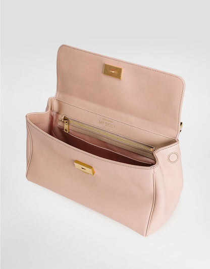 Medium My Sicily Handbag Plongé Calfskin Beige Vintage Brass Hardware