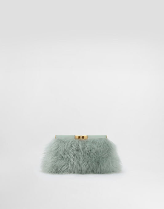 Marlene Shoulder Bag Shearling and Calfskin Multicolor Vintage Brass Hardware