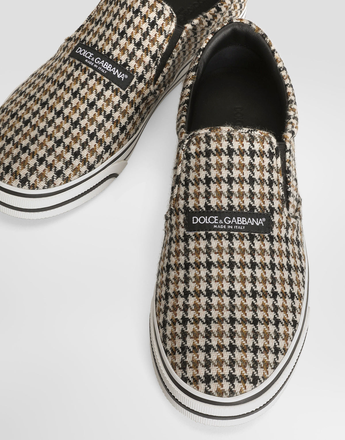 DG Sailing Men's Houndstooth Wool Sneakers in Multicolor