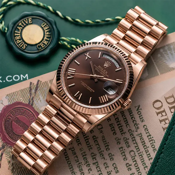 Day-Date 40 Everose Gold Chocolate Roman Numeral Dial - Ref. 228235-0002