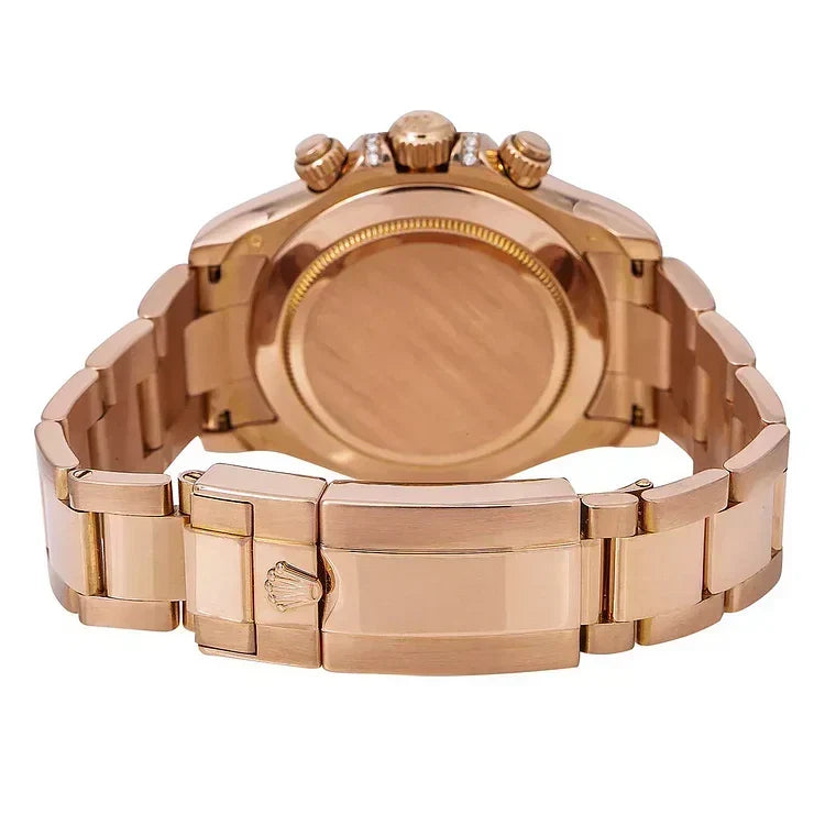 Men's Diamond Watch Day-Date Gold 40 mm Rose Gold Tone Dial