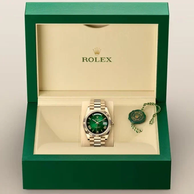 Day-Date 40 Oyster, 40 mm, Yellow Gold, Green Ombré Dial, Ref# 228238-0069MN