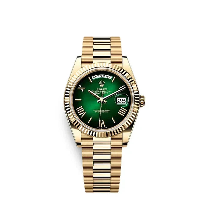 Day-Date 40 Oyster, 40 mm, Yellow Gold, Green Ombré Dial, Ref 228238-0069