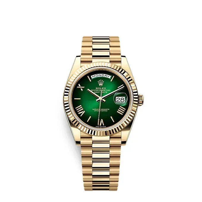 Day-Date 40 Oyster, 40 mm, Yellow Gold, Green Ombré Dial, Ref# 228238-0069
