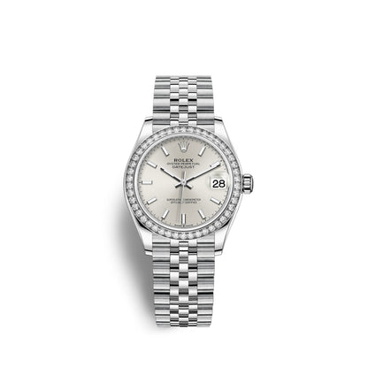 Datejust 31, Oystersteel, 18kt White Gold and diamonds, Ref# 278384RBR-0016