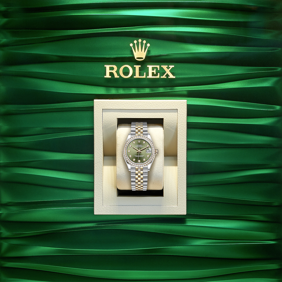 Datejust 31, Oystersteel, 18kt Yellow Gold and diamonds, Ref# 278383RBR-0030