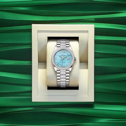 Day-Date 36, 18k White Gold with Diamond-set, 36mm, Ref# 128349rbr-0032