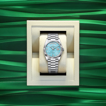Day-Date 36, Platinum with Diamond-set, 36mm, Ref# 128236-0011