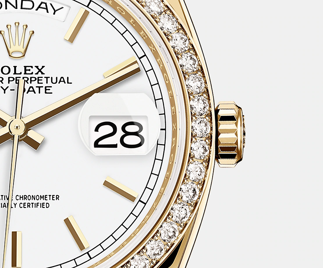 Day-Date, 36mm, 18k Yellow Gold, Ref# 128348rbr-0047