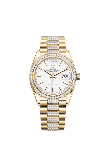 Day-Date, 36mm, 18k Yellow Gold, Ref# 128348rbr-0048