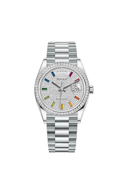 Day-Date, 36mm, Platinum and Diamonds, Ref# 128396tbr-0006