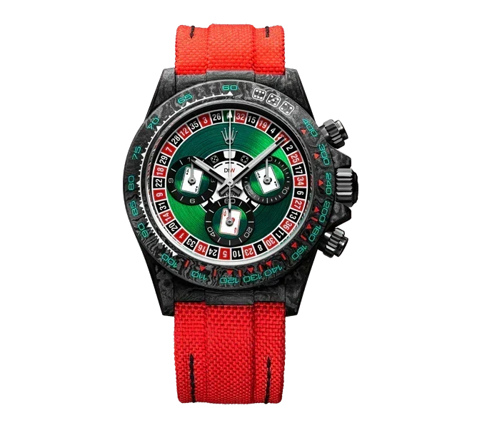 Diw Daytona carbon lucky player (casino) 40mm oyster black