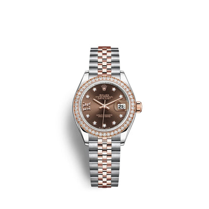 Lady-Datejust 28, Oystersteel and 18k Everose Gold, Ref# 279381RBR-0003