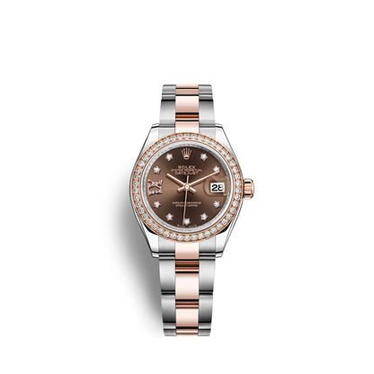 Lady-Datejust 28, Oystersteel and 18k Everose Gold, Ref# 279381RBR-0004