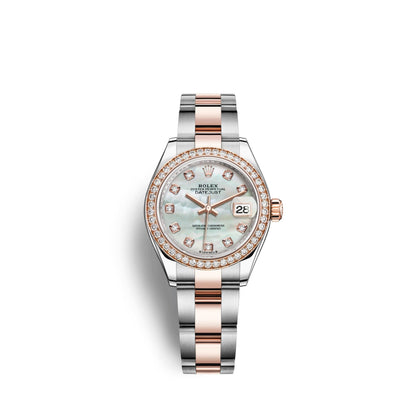 Lady-Datejust 28, Oystersteel and 18k Everose Gold, Ref# 279381RBR-0014