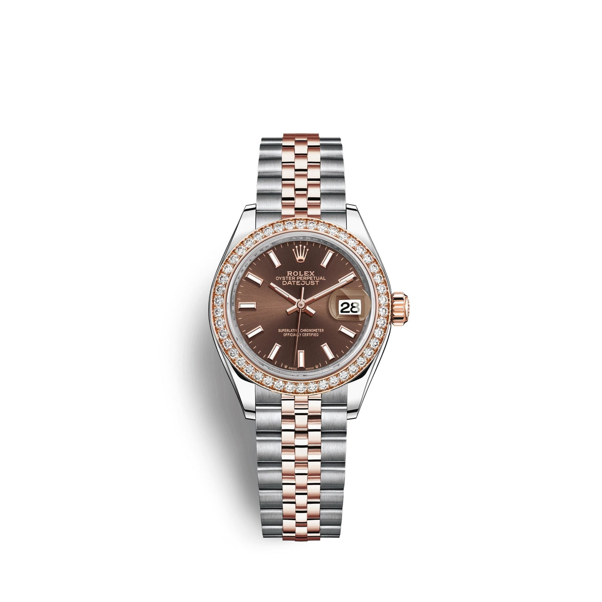 Lady-Datejust 28, Oystersteel and 18k Everose Gold, Ref# 279381RBR-0017