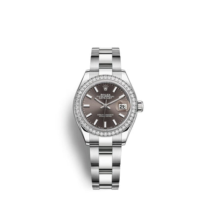 Lady-Datejust 28, Oystersteel and 18k White Gold, Ref# 279384RBR-0014