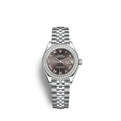 Lady-Datejust 28, Oystersteel and 18k White Gold, Ref# 279384RBR-0015
