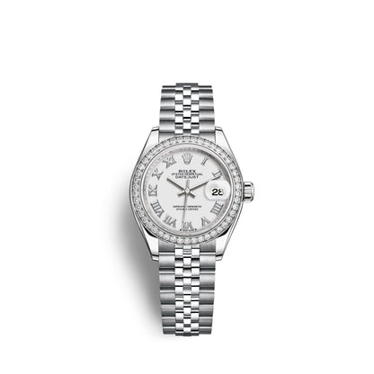 Lady-Datejust 28, Oystersteel and 18k White Gold, Ref# 279384RBR-0019
