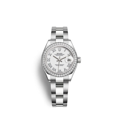 Lady-Datejust 28, Oystersteel and 18k White Gold, Ref# 279384RBR-0020