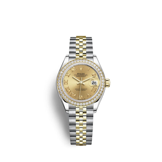 Lady-Datejust 28, Oystersteel and 18k Yellow Gold, Ref# 279383RBR-0009
